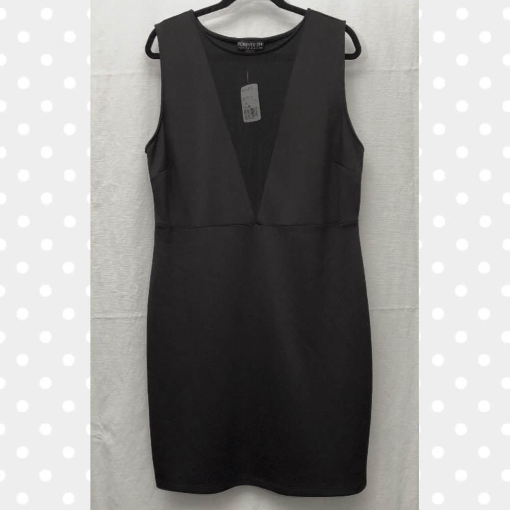 Forever 21 | Scuba Bodycon Mesh Plunge Minidress